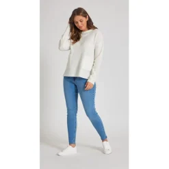 Be You Crew Neck Regular Fit Sweater in Cream