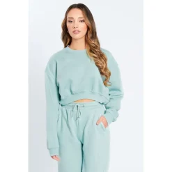 Be You Crew Neck Relaxed Fit Sweatshirt in Green