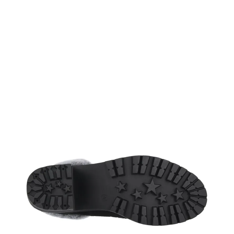 Be You Faux Fur Collar Boot in Black