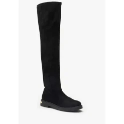 Be You Flat Faux Suede Stretch Tall Boot in Black