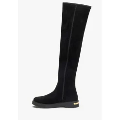 Be You Flat Faux Suede Stretch Tall Boot in Black