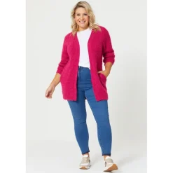 Be You Fluffy Knit Cardigan in Pink