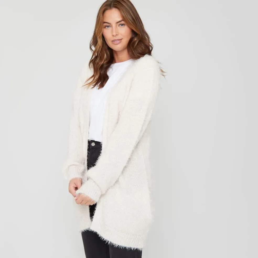 Be You Fluffy Relaxed Fit Long Sleeve Sweater in Cream