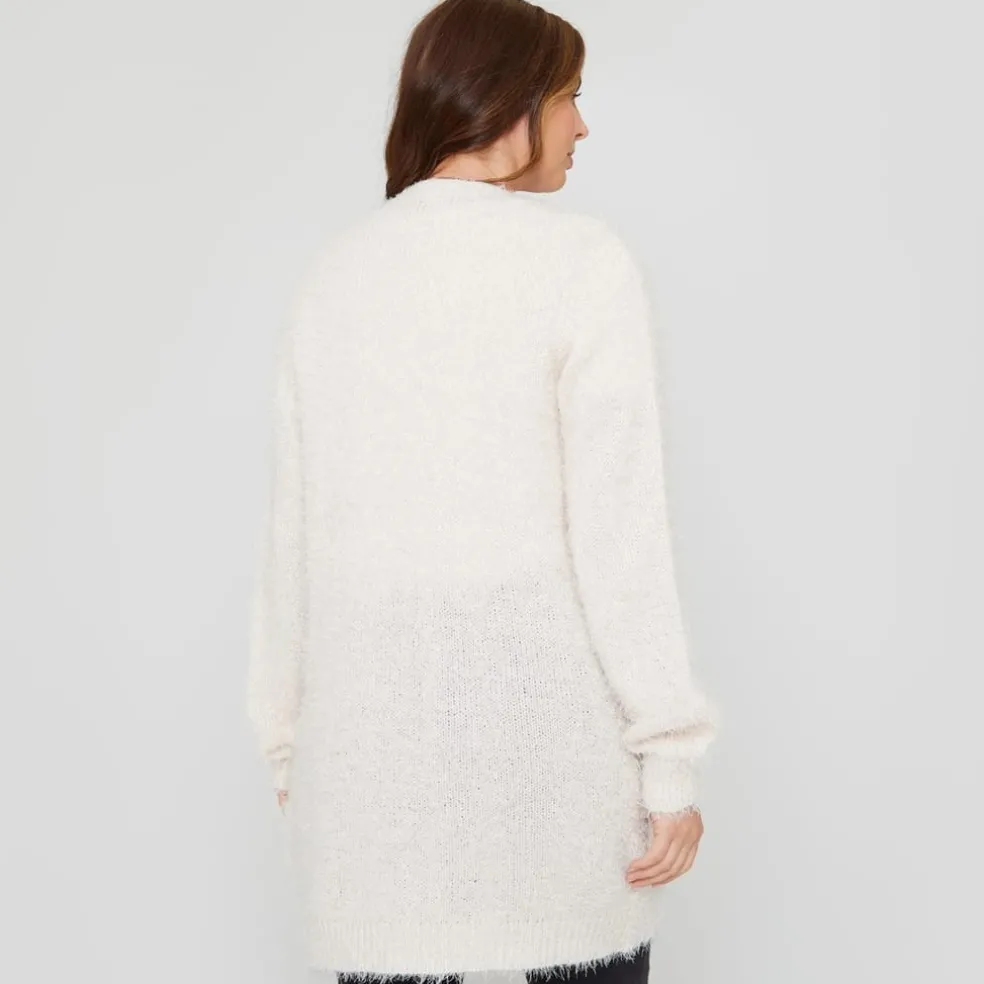 Be You Fluffy Relaxed Fit Long Sleeve Sweater in Cream