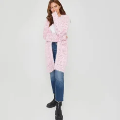 Be You Lantern Sleeve Relaxed Fit Sweater in Pink