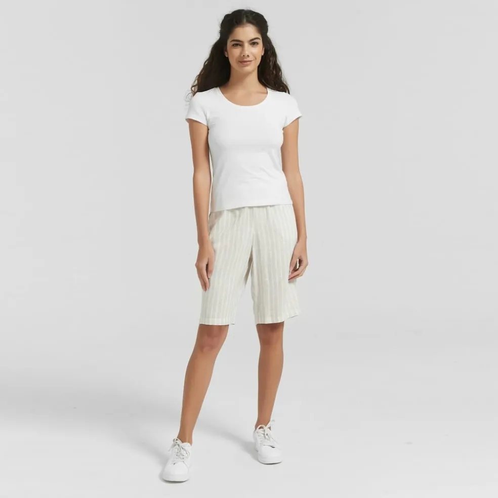 Be You Linen Chino Shorts in Beige
