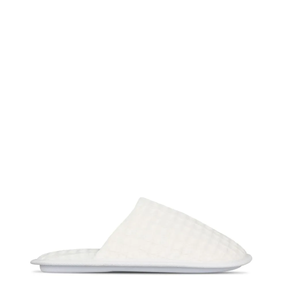 Be You Memory Foam Waffle Slippers in White