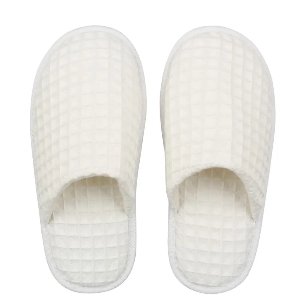 Be You Memory Foam Waffle Slippers in White