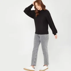 Be You Mock Neck Relaxed Fit Sweater in Black