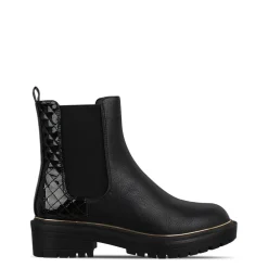 Be You Quilted Ankle Chelsea Boots in Black