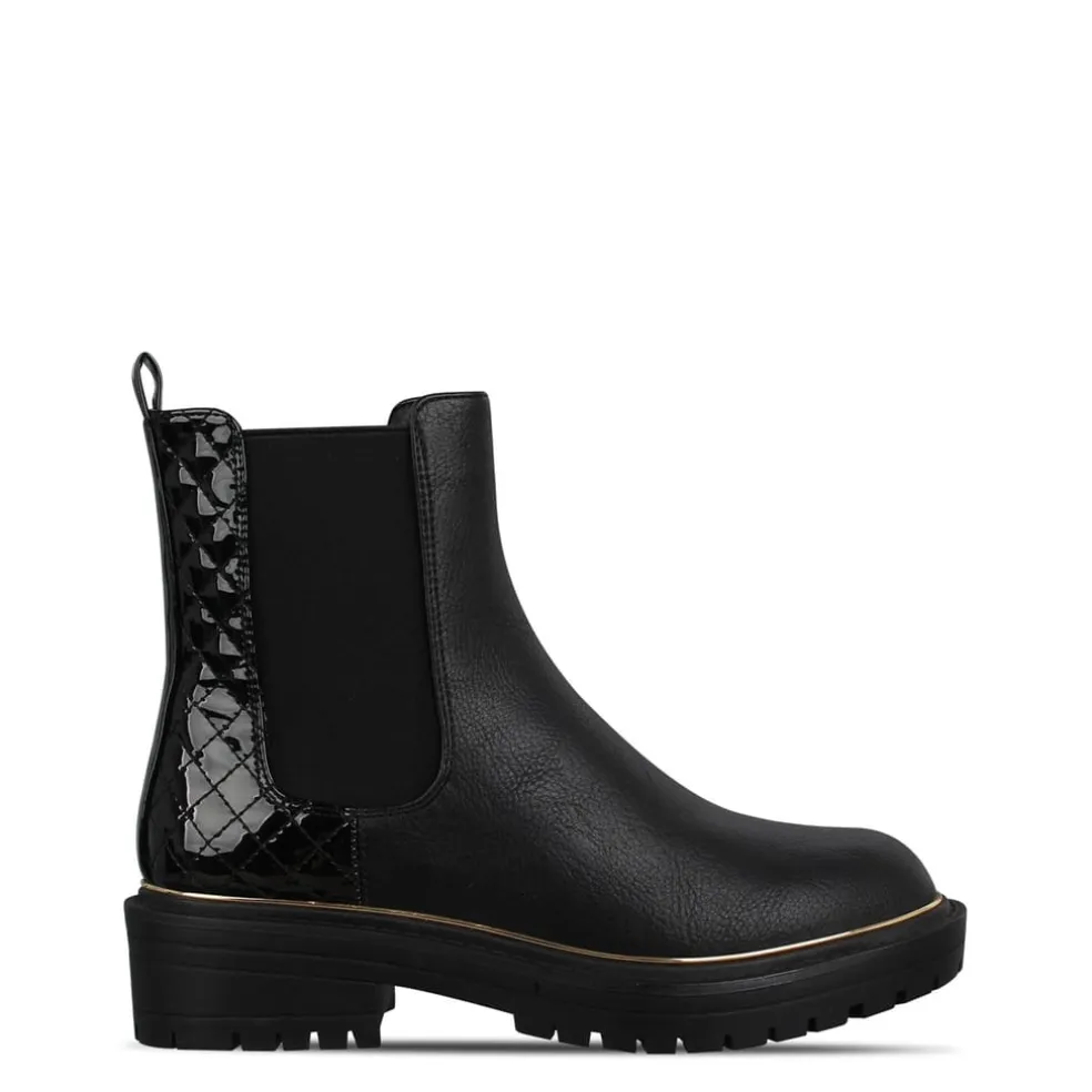 Be You Quilted Ankle Chelsea Boots in Black