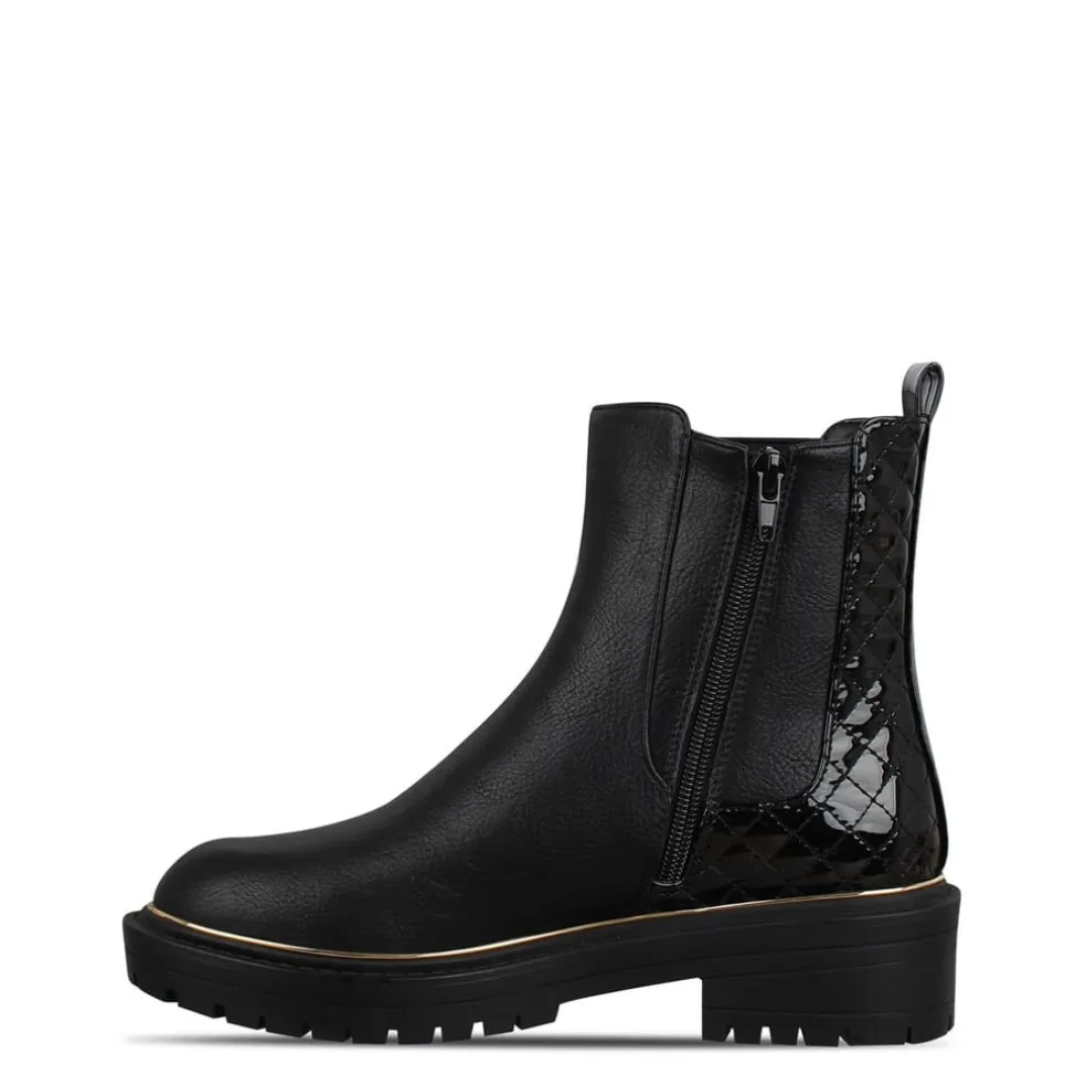 Be You Quilted Ankle Chelsea Boots in Black