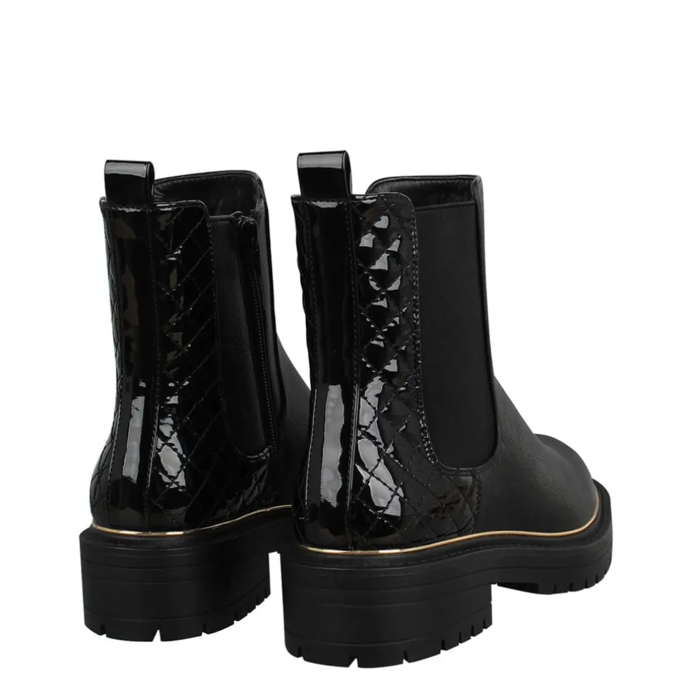 Be You Quilted Ankle Chelsea Boots in Black
