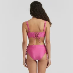 Be You Shimmer Lattice Bikini Set in Pink