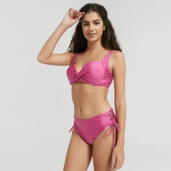 Be You Shimmer Lattice Bikini Set in Pink
