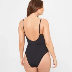 Be You Textured Belted Swimsuit in Black