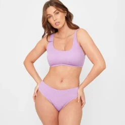Be You Textured Bikini Bottoms in Purple