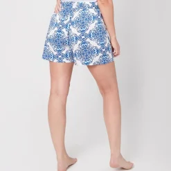 Be You Tile Woven Pyjama Shorts in Blue