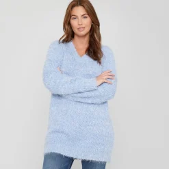 Be You V-Neck Relaxed Fit Sweater in Blue