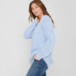 Be You V-Neck Relaxed Fit Sweater in Blue