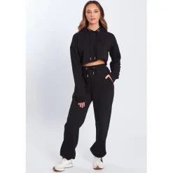 Be You You Crop Hoodie in Black