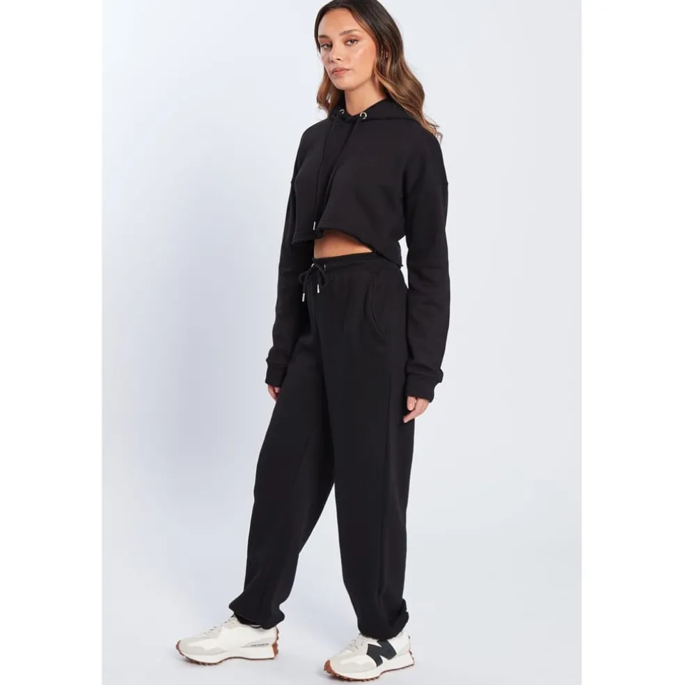 Be You You Crop Hoodie in Black