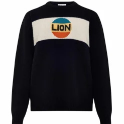 Bella Freud Big Lion Stripe Jumper in Black