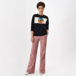 Bella Freud Big Lion Stripe Jumper in Black