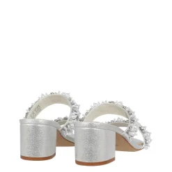 Biba 2 Strap Block Heel Sandal in Silver