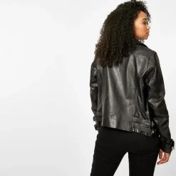 Biba Leather Biker Jacket in Black