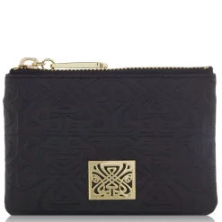 Biba Leather Embossed Coin Purse in Black