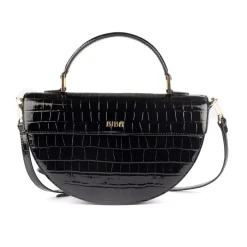 Biba Patent Croc Crossbodyody Bag in Black
