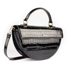 Biba Patent Croc Crossbodyody Bag in Black