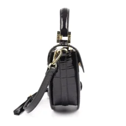 Biba Patent Croc Crossbodyody Bag in Black