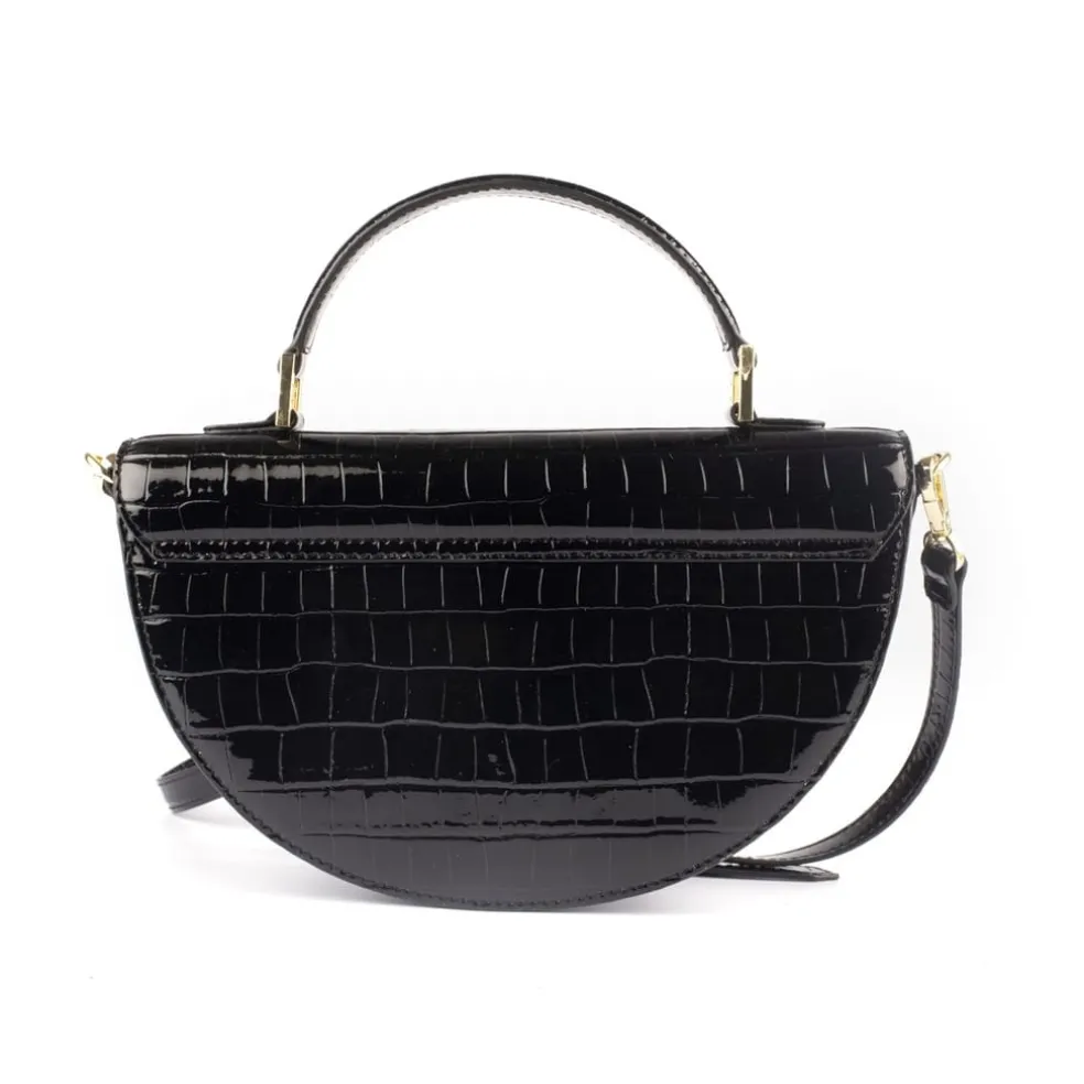 Biba Patent Croc Crossbodyody Bag in Black