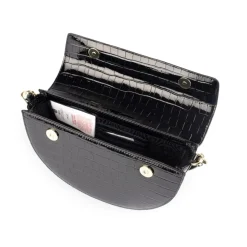 Biba Patent Croc Crossbodyody Bag in Black