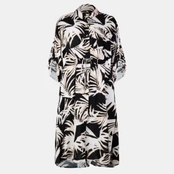 Biba Pocket Collared Neck Midi Dress in Multi