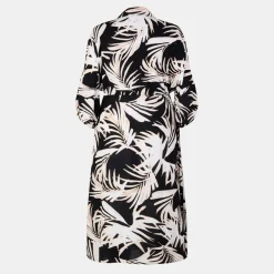 Biba Pocket Collared Neck Midi Dress in Multi