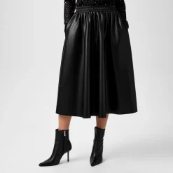 Biba Pu Full Skirt in Black