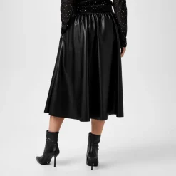 Biba Pu Full Skirt in Black