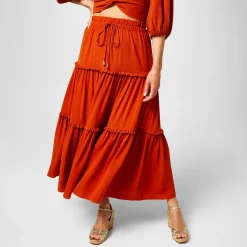 Biba Romantic Skirt in Orange