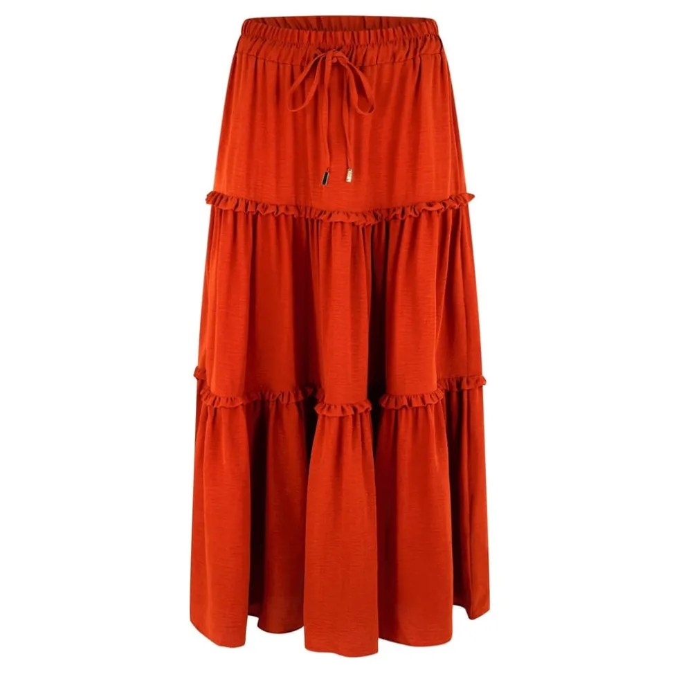 Biba Romantic Skirt in Orange
