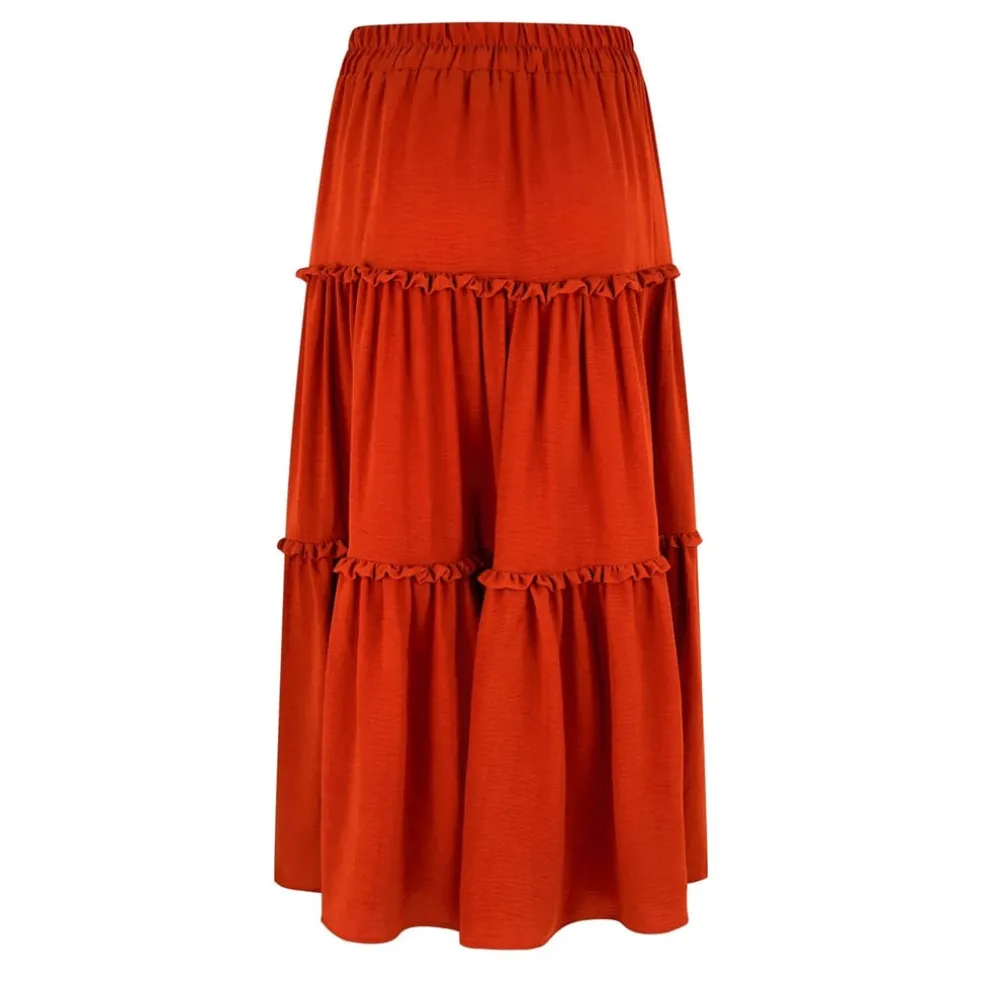 Biba Romantic Skirt in Orange