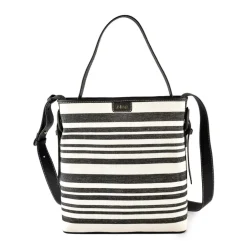 Biba Striped Patterned Tote Bag in Black