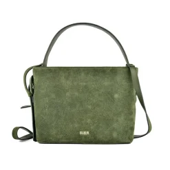 Biba Top Handle Handbag with Logo in Green