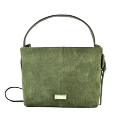 Biba Top Handle Handbag with Logo in Green