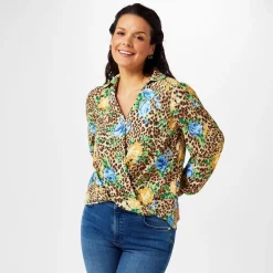 Biba Wrap FronT-Shirt in Multi