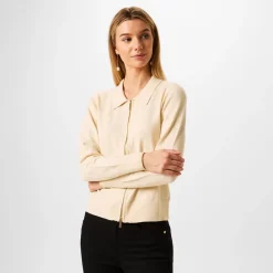 Biba Zip Up Cardigan in White