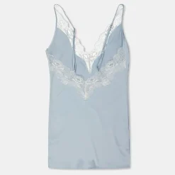 Bluebella Chemise V-Neck Mini Slip Dress in Blue