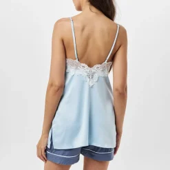 Bluebella Chemise V-Neck Mini Slip Dress in Blue